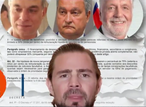 Montagem ilustrativa relacionada ao caso Credcesta, Daniel Vorcaro e decisões administrativas adotadas na Bahia.